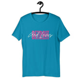 God Loves Detroit T-Shirt - Pink Text